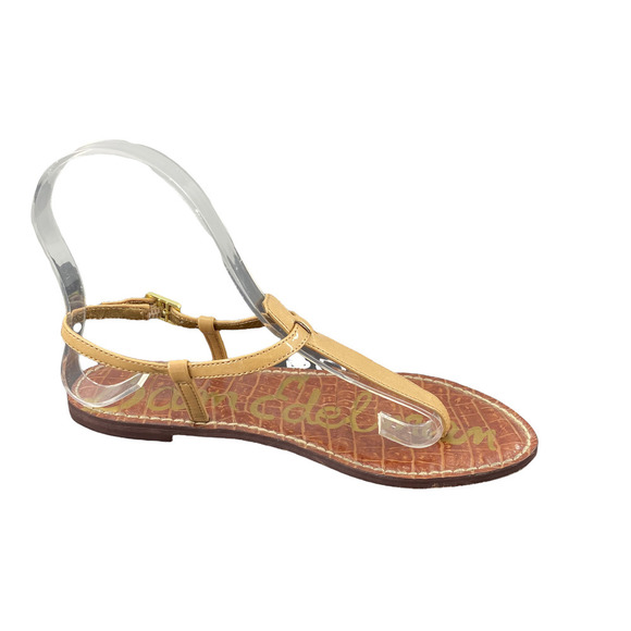 Sam Edelman Gold Tan “Gigi” Women’s Flip Flops T-Strap Sandals Shoes Sz 5.5 M - Picture 3 of 8